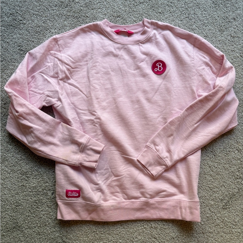 Barbie Movie Pink Crewneck Sweatshirt with Logo